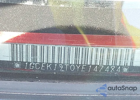 2000 Chevrolet Silverado 1500 Lt из США, поврежденный, VIN 1GCEK19T0YE147484